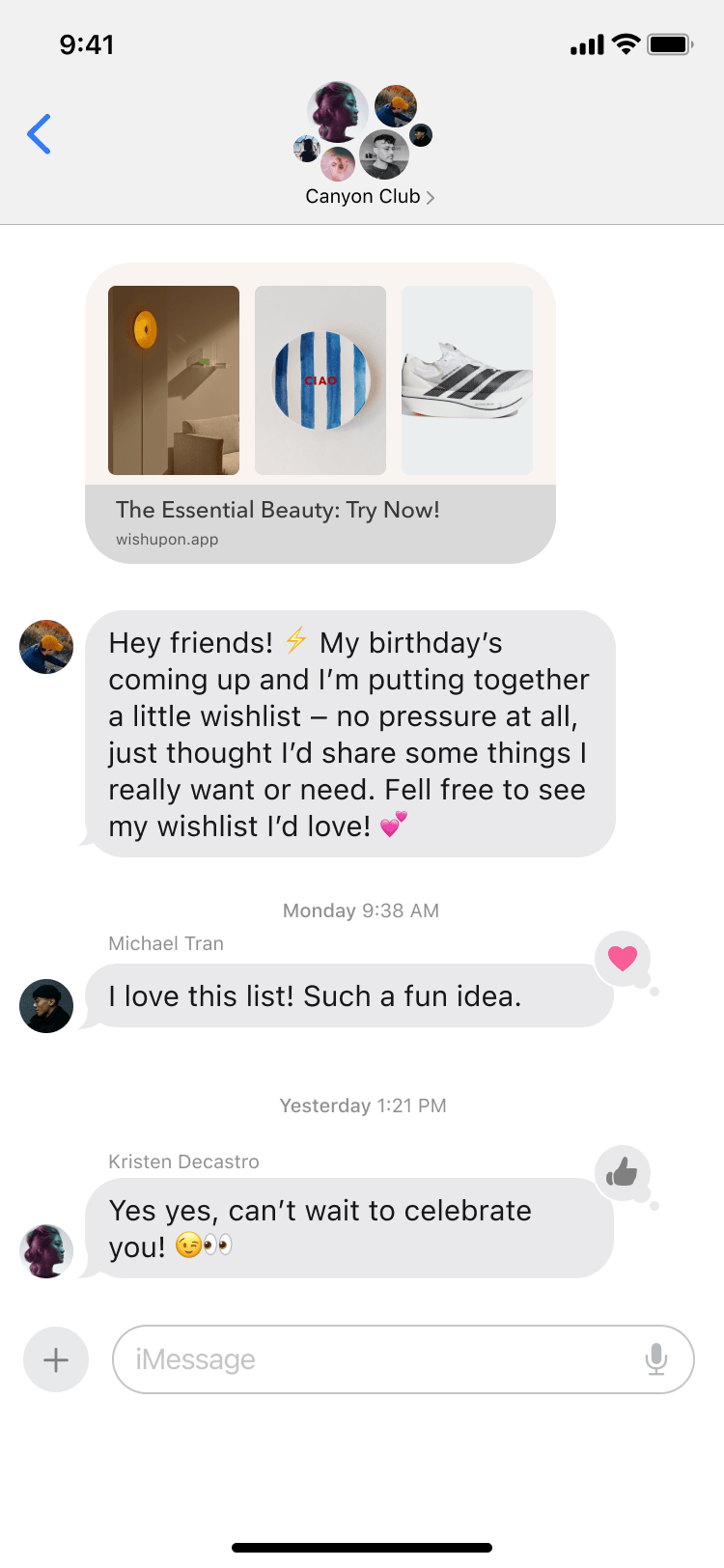 Shared wishlist for weddings, birthdays, and baby showers